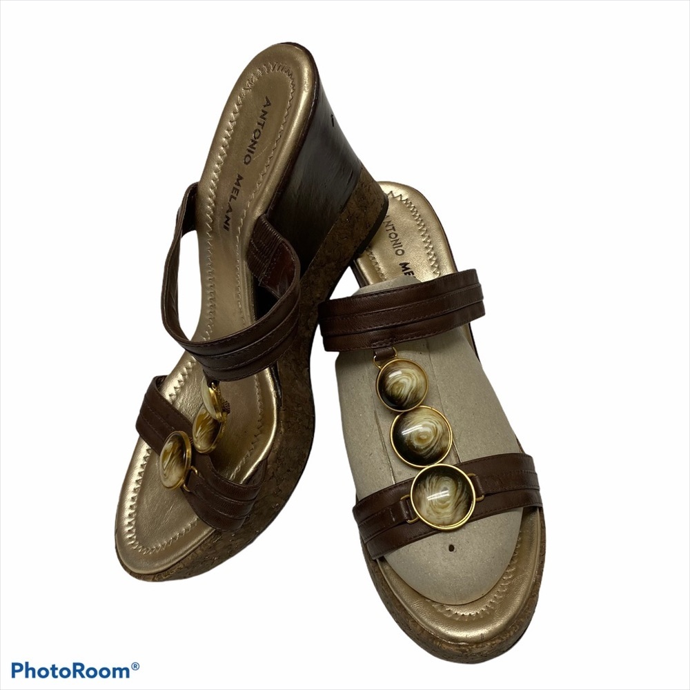 Antonio Melani Grande Triple Stone Wedge Sandals